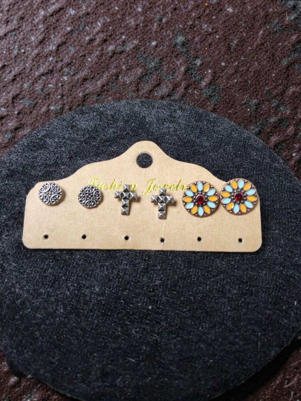 vintage new native american style 3 pair fashion  post earrings